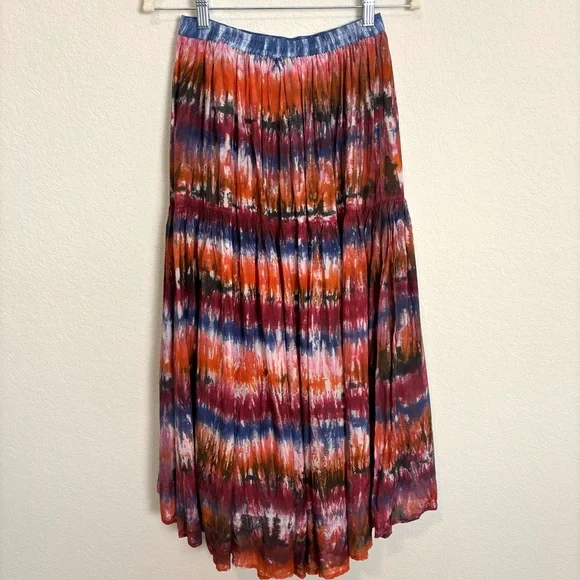 Anthropologie Oksana Norblack Norwhite Tie Dye Midi Skirt Women’s XS Boho - Picture 5 of 10
